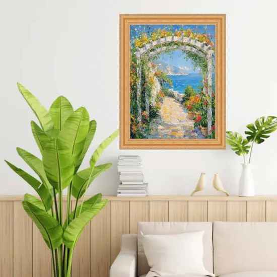 Vintage Gold Lead Beaded Picture Frame 16x24 frame {2}