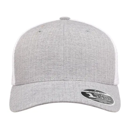Flexfit&reg; Adult Adjustable Mesh Cap MELNGE SLVR/ WHT {1}