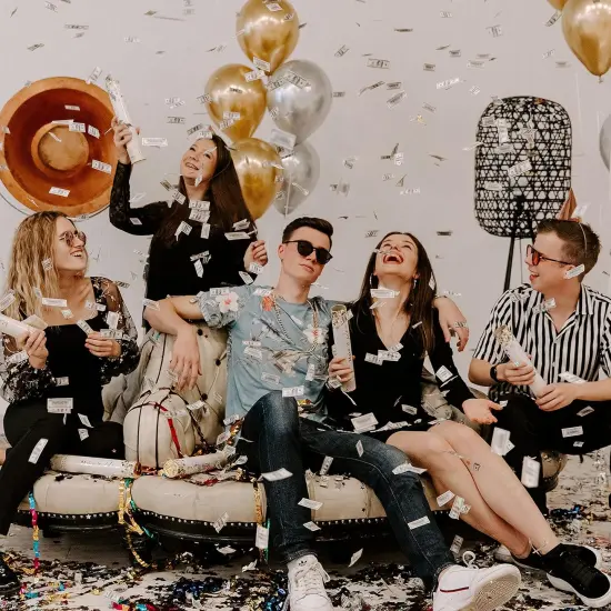 Confetti Cannon Party Poppers - Money Confetti Poppers - 6 Pack - Bulk Mini 100 Dollar Bills Party Cannons Shooters Gun for Wedding, Birthdays, Celebrations {2}