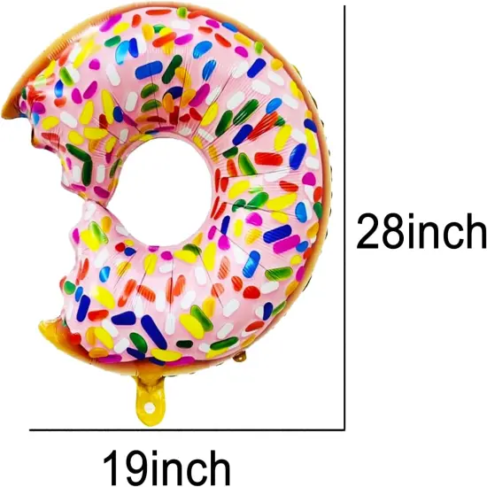 2PCS Donut Balloons Birthday Party Decorations Doughnut Foil Aluminum Balloon for Baby Shower Happy Birthday Graduation Party Supplies {2}