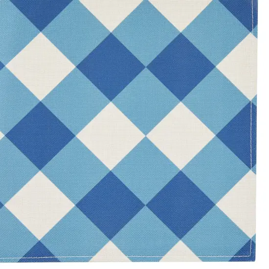 Set of 6 Blue and White Plaid Cloth Placemats, 16.5 x 12.6 Inches Burlap and Polyester Washable Table Mats with Buffalo Design, Farmhouse-Style Dining Table Decorations {7}