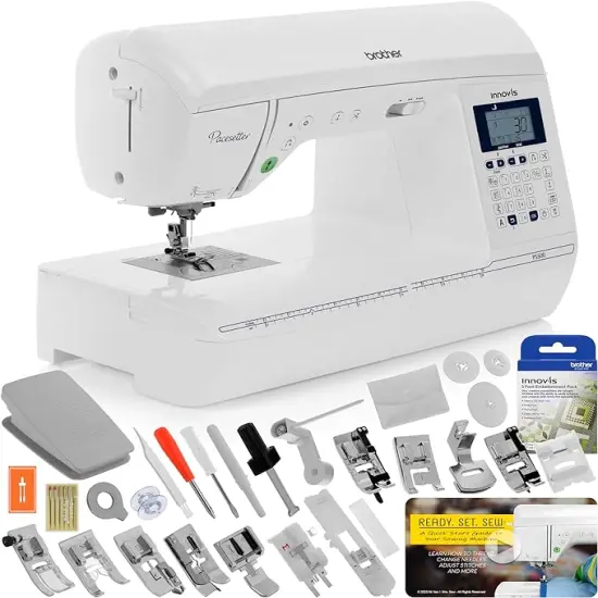 Brother Innov-&iacute;s Pacesetter PS500 Computerized Sewing Machine w/Starter Package - Includes Brother 5 Sewing Foot Embellishment Pack + Mr. Vac & Mrs. Sew - Ready, Set, Sew Video {1}