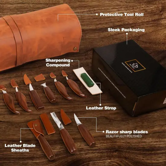 Wood Carving Tools Deluxe-Whittling Knife,Wood Carving Kit,Wood Whittling Kit for Beginners,Spoon Carving Kit,Woodworking Tools Set Large Wood Carving Knife Set {5}