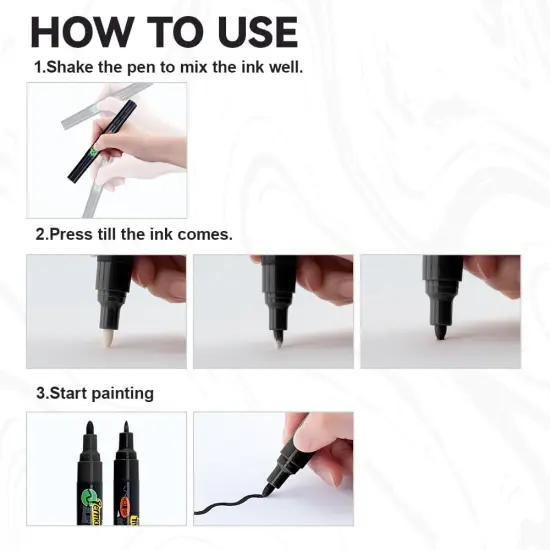 2 Black Dual-tip Permanent Paint Markers Oil Based Waterproof {3}
