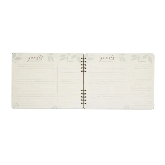 Rustic Style Wooden Guest Book - Wedding Reception, Bridal Shower, Baby Shower, Quinceanera Guest Book (112 pages, 11.25x8.75 In) Brown {4}