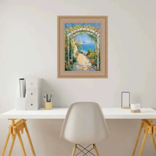 Wide Silver Leaf Scoop With Beads Picture Frame 11x13 frame {4}