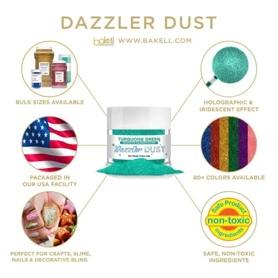 Turquoise Green Dazzler Dust® 5 Gram Jar {4}
