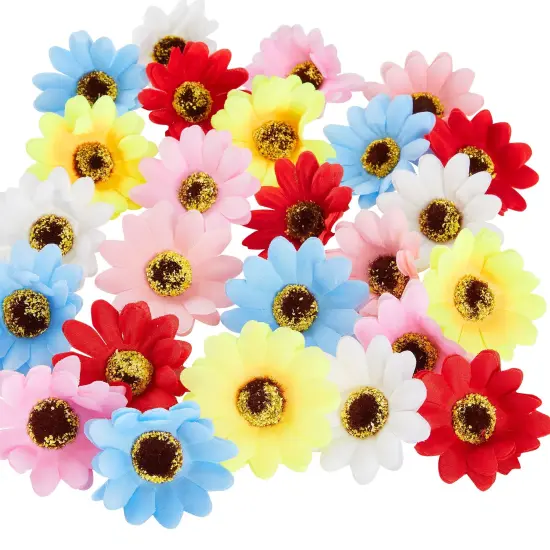 Juvale 60 Pack Artificial Daisy Flowers - 6 Colors, 2 Inches, Fake Carnations for Wedding, Bridal Shower & Valentine's Day Decorations, Arts and Crafts Multicolor {1}