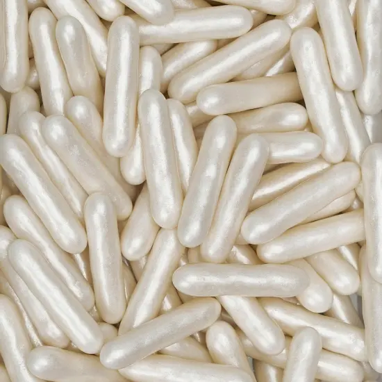 Krazy Sprinkles - White Pearl Rods (1/2 Cup, 1x Jar) for Cakes, Ice Cream & Cookies {1}