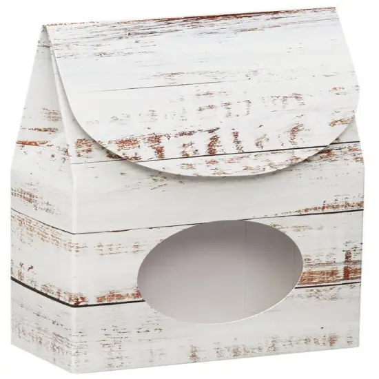 Pack/6: Distressed White Wood Gourmet Candy Box - 3-1/2 x 1-3/4 x 6-1/2" {1}