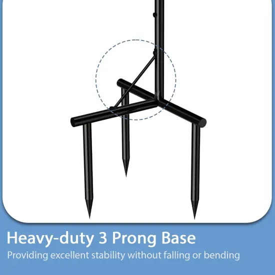 2-Pack Adjustable 92" Heavy Duty Shepherd&rsquo;s Hooks for Outdoor - Rust-Proof Bird Feeder Pole, Plant Hangers, Solar Lights, Wedding Decor, Garden & Patio (Black) {5}