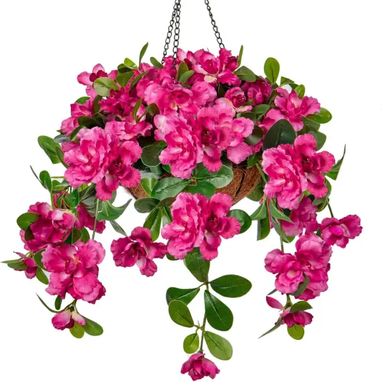 Fake Hanging Flowers with Basket, Artificial Bougainvillea {1}