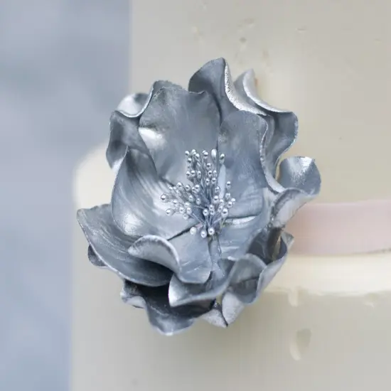 Bakell - Nu Silver Luster Dust (4g, 1x Pump) Edible Vegan Dust & Paint for Baking, Desserts and Beverages {4}