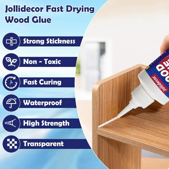 220ml Wood Glue for Furniture Heavy Duty, Waterproof Strong Adhesive Craft Glue Clear Fast Drying Balsa Super Glue for Woodworking {3}