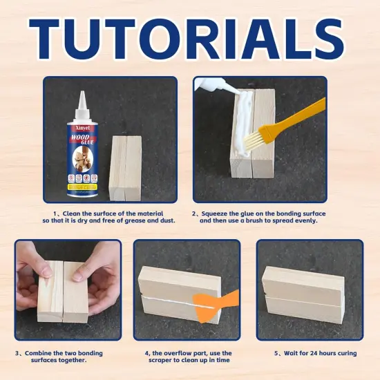Wood Glue, Professional Furniture Repair Glue, Waterproof Clear Wood Glue for Furniture Heavy Duty, Strong Wood Glue for Crafts, Furniture, Wood Floor and Wood Products-180ml {4}