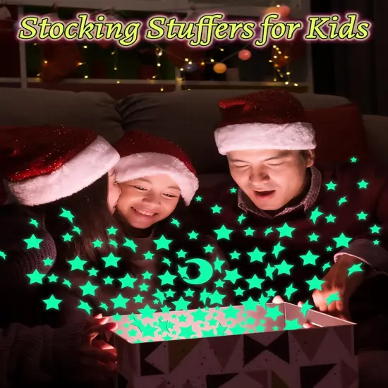 Greingways 201 Pcs Glow in The Dark Stars Stickers for Ceiling Bedroom, Stocking Stuffers for Kids Ages 2-4, 3-5, 4-8, 8-12, Kids Wall Room Decor Toddler Easter Basket Stuffers for Boys Girls {5}