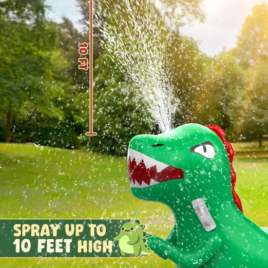 Inflatable Dinosaur Swimming Pool Float for Kids with Sprinkler for Yards, 2-in-1 Summer Water Toys 72" Large Pool Raft Outdoor Party Toys for Adults Kids {2}
