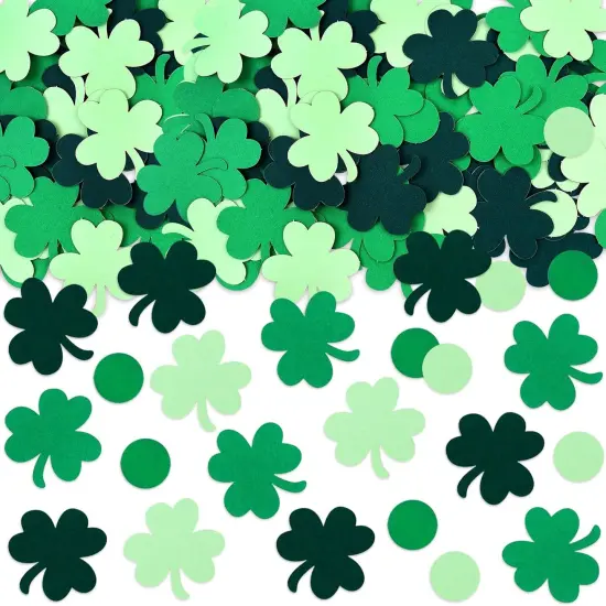 100PCS St Patricks Day Confetti Clover Lucky Confetti St Patricks Day Party Decorations St. Patrick's Day Confetti St. Patrick's Day Lucky One Birthday Decorations (green 2) {1}