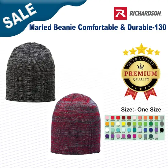 Richardson&reg; Marled Beanie Comfortable & Durable Black/ G Chrcl {2}