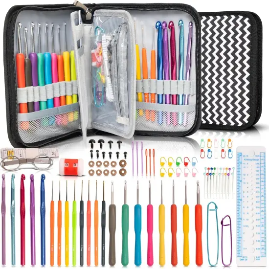 SHAXANO Crochet Hooks Kit with Case {1}