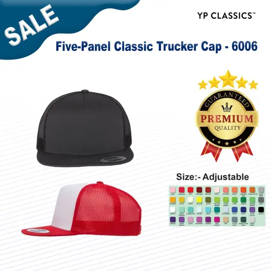 YP Classics&reg; Five-Panel Classic Trucker Cap Kelly/ White/ Kelly {3}