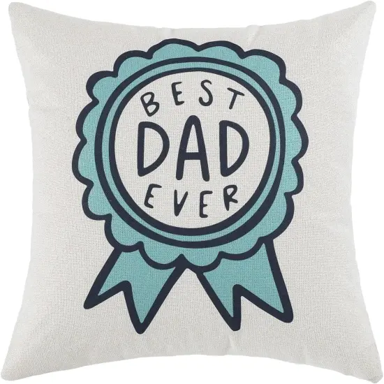 Father Gift Best DAD Ever Throw Pillow Cover with Medal Pattern 18 x 18 Inch, Birthday for Dad {1}