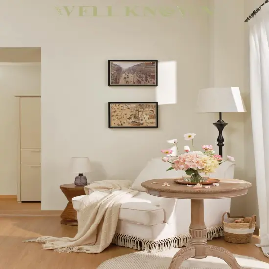 Artificial Flowers with Glass Vase, Fake Tulips, Silk Hydrangea Flower Bouquet Arrangement with Faux Water for Home Office Hotel Wedding Party Dining Table Centerpieces Decor & Gift (Pink & Champagne) {4}