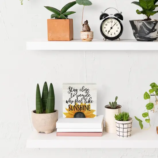 Farmhouse Sunshine Sunflower Wooden Box Tabletop {4}