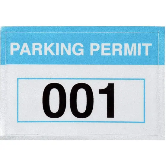 Sequentially Numbered Parking Permit Sticker (Light Blue, 2 x 3 in, 100-Pack) Multicolor {4}