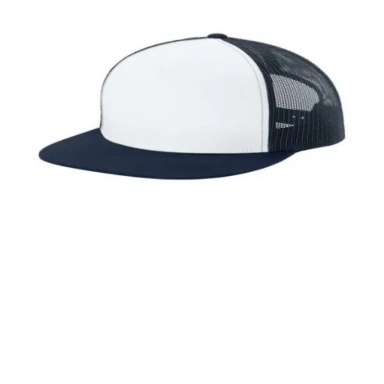 Sport-Tek&reg; YP Classics 5-Panel Classic Trucker Mesh Back Cap White/ True Navy/T N {1}