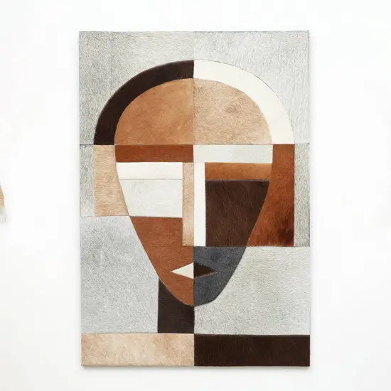 Hairon Leather Wall Decor - Tan/Beige/Grey {5}
