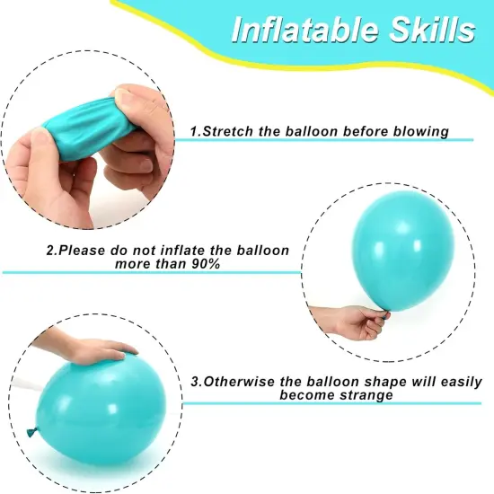 60Pcs Cartoon Sponge Party Balloon Bikini Flower Bubble Printed Latex Balloon Teal Blue Yellow Clear Balloon for Birthday Baby Shower Party Decor, 12 in {3}