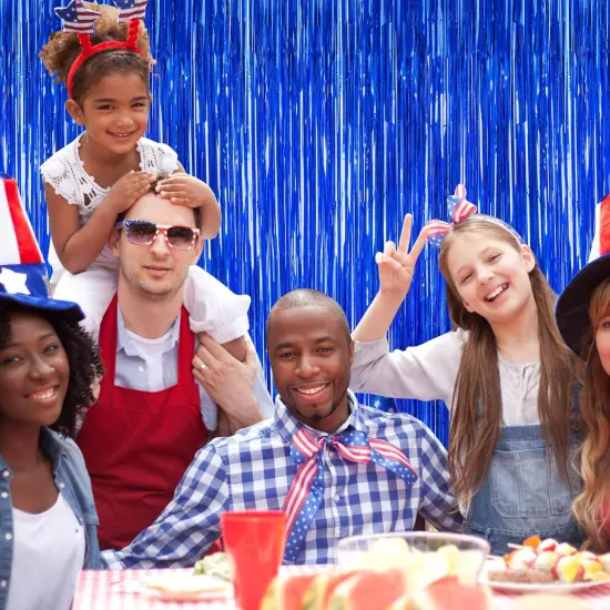 2 PCS Tinsel Backdrop, 3.28 FT x 7.05 FT Dark Blue Backdrop Curtains, Metallic Passover Fringe Curtains Party Streamer, Navy Blue Party Supplies Party Decorations Photo Props {5}