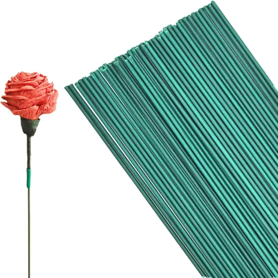 50 Pcs Floral Stems Wire,2 Gauge Florist Flower Wire Stems for Making Flower Arrangement,16 Inch Floral Wire Stems Florist Wire for Bouquet DIY Stem Wrapping and Handcrafts(Green) {5}