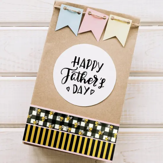 Wrapables Yellow Bees Washi Tape Set for Arts & Crafts, Scrapbooking, Stationery, Diary, Card Making (12 Rolls) {4}