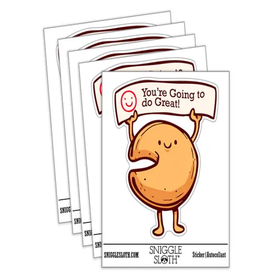 Water Bottle Sticker Set You're Going to do Great Fortune Cookie Cute Waterproof Vinyl Stickers Pack Decal, Skateboard, Laptop, Car, Window, Bumper - 5 Pack {2}