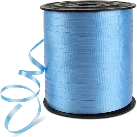 500 Yards 3/16" Crimped Curling Ribbon Light Blue, Balloon String Curly Ribbon 1 Roll for Gift Wrapping {1}