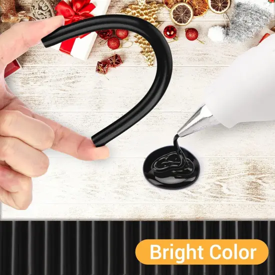 Black Craft Glue Gun Sticks, 0.43" Dia x 8" Long Full Size Hot Melt Glue Sticks for Fabric Adhesive Glue Sticks for DIY, Decoration, Car Dent Repair, Gluing Project, Wax Seal Stamp, 24 PCS {3}