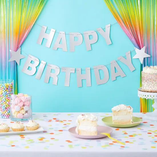 130-Piece DIY Silver Glitter Make Your Own Banner Kit with Letters, Numbers, Symbols, and String for Birthdays, Weddings, and Party Supplies Decor (5-Inch Letters) {2}