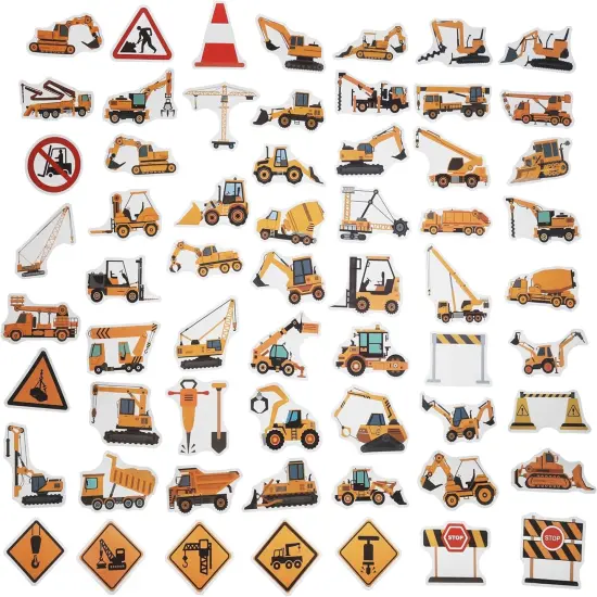 100 Pack Construction Stickers, Construction Party Favors, Birthday Decorations {3}