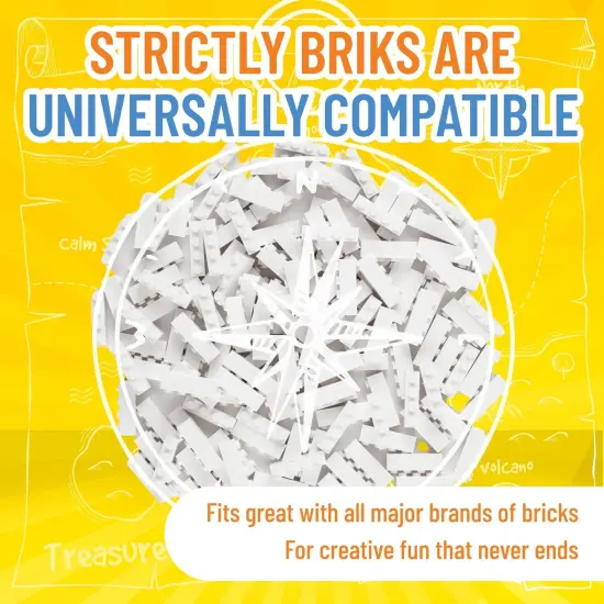Strictly Briks Bricks Starter Kit, White, 144 Pieces, 1x4 Inches, Building Creative Play Set for Ages 3-14, 100% Compatible with All Major Brick Brands {4}