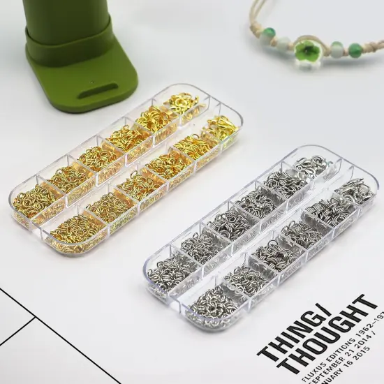 1720pcs Jump Rings for Jewelry Making Kit with Jump Rings and Lobster Clasps,Gold & Silver Open Jump Rings for Necklace and Jewelry Repair,Jewelry Findings Kit for Jewelry Making Supplies {3}