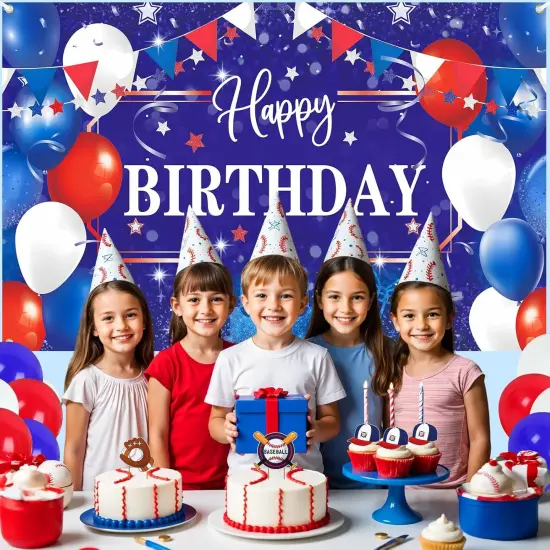 Red White and Blue Birthday Decorations Banner Royal Blue Red White Patriotic Party Supplies for 4th of July Independence Day {3}