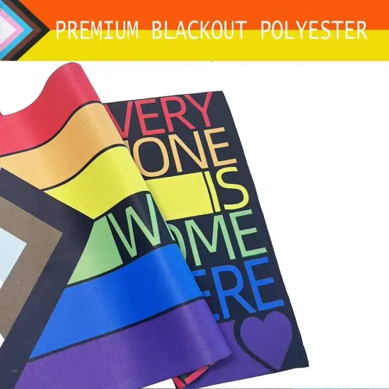 Progress Pride Every One Is Welcome Here Garden Flags - Inclusive Progressive Progress Yard Small Flag 12.5x18 Inch for LGBTQ Lesbian Gay Transgender {4}