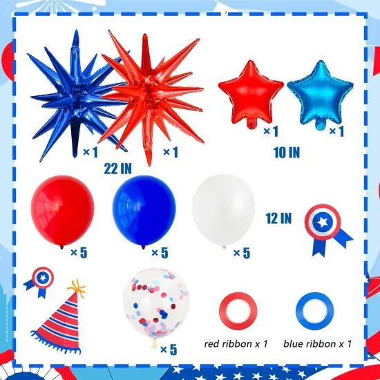 Metallic Blue Star Balloons - 26 Inch, Pack of 50 | Starburst & Spike Designs for Blue Birthday & Party Decorations {2}