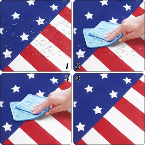 3 Pack Patriotic Tablecloth, Disposable Plastic Tablecloth 54" x 108" Patriotic Decorations {4}