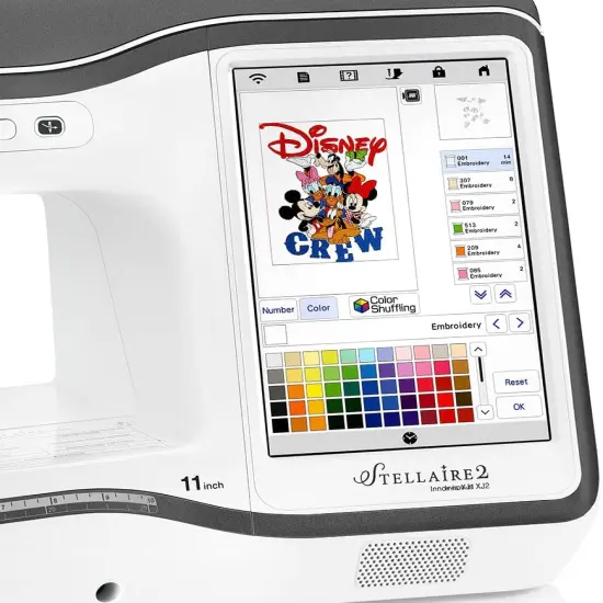 Brother Stellaire Innov-&iacute;s XJ2 Sewing + Embroidery Machine, 14" x 9.5" Field Size - Includes BES Lettering Software + Brother Best 100 Thread Kit + Magnetic SAMF300 Hoop + Embroidery Magic Video {6}