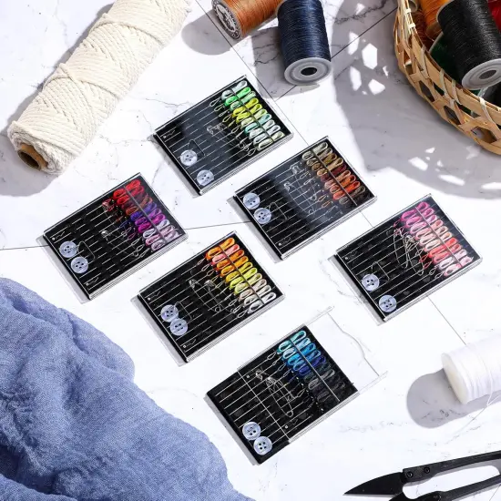 6 Boxes (60 Pcs) Pre Threaded Needle Kit Assorted Color (Mixed Color) {4}