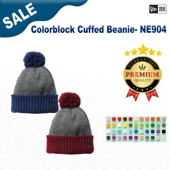 New Era&reg; Colorblock Cuffed Beanie Scarlet/Hth Gy {2}