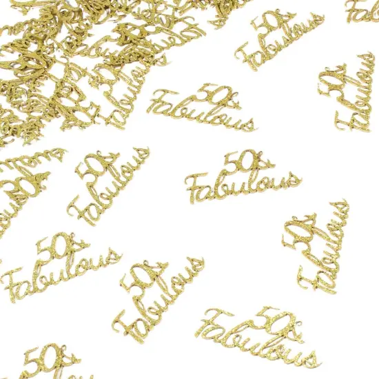 Happy Birthday Party Table Confetti Glitter Gold 50 and Fabulous Table Scatter Decorations for 50 Years Old Birthday/Wedding Anniversary Party Favor Decor Supplies 100PCS {4}